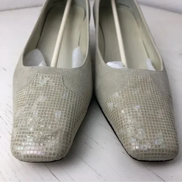 Proxy Viola linen leather beige kitten heel shoe size 6 - Picture 6 of 13